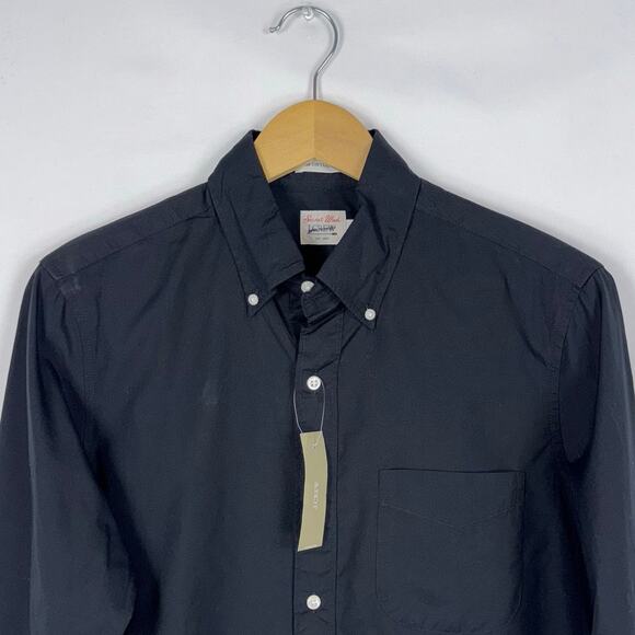 J Crew Men's Secret Wash Cotton Poplin Button Down Shirt Small Black - Picture 4 of 15